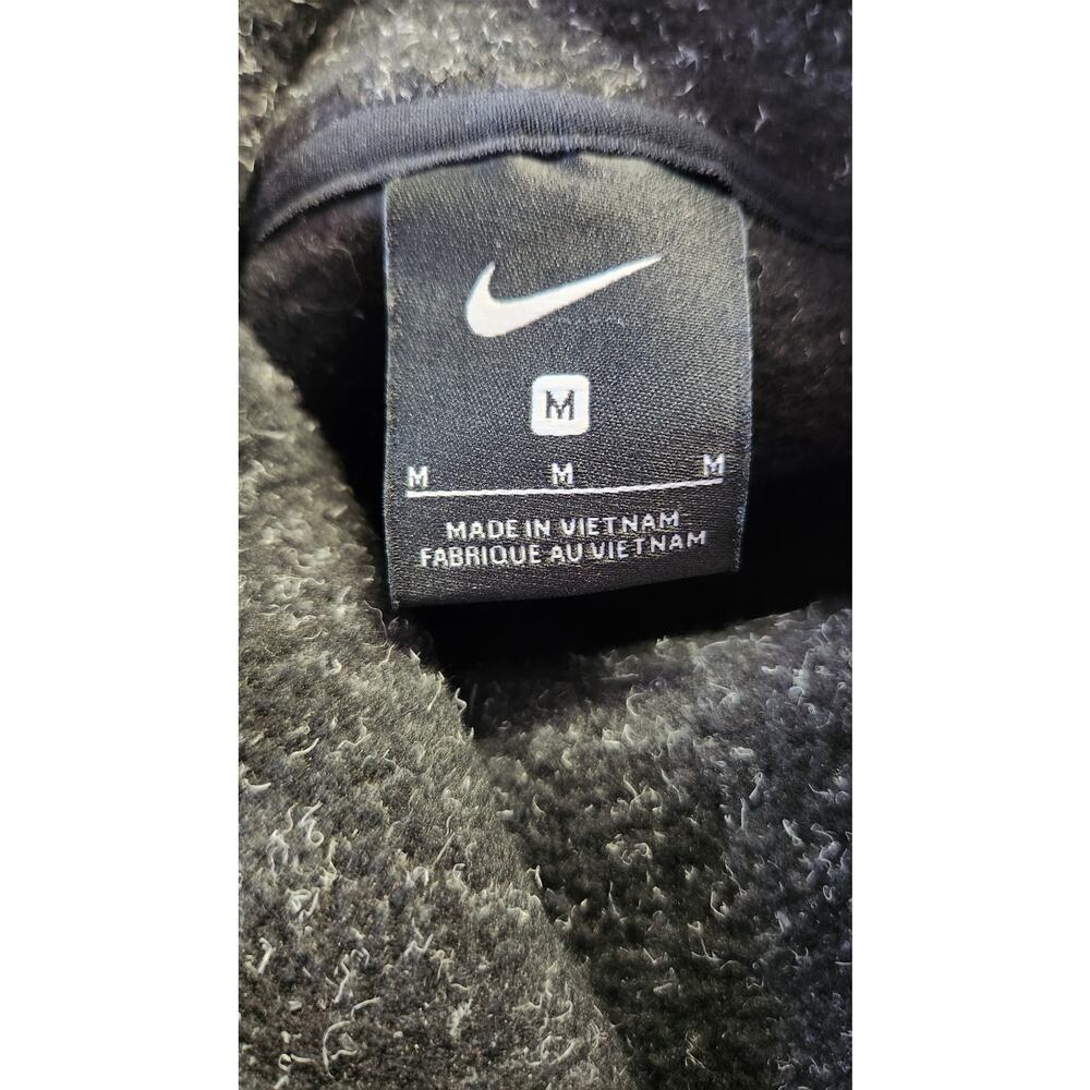 Nike Funnel Neck Fleece Pullover Heathered Black Gray Athletic Sweatshirt Medium - Picture 9 of 10